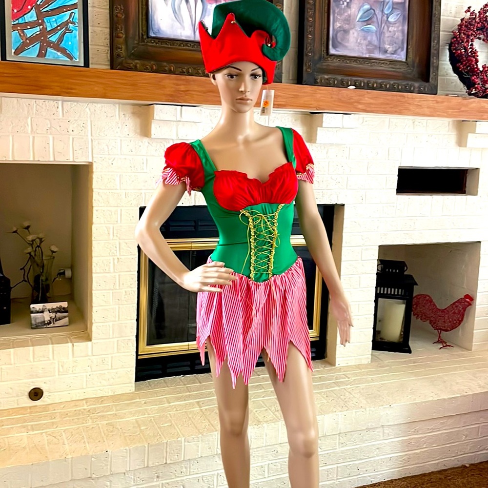Santas sexy elf costume small/medium and medium/large